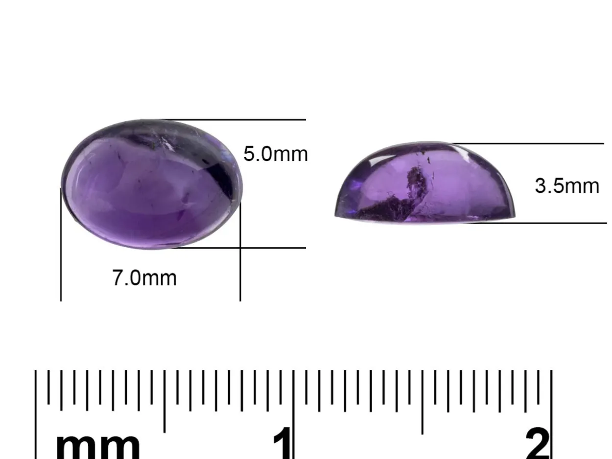 Amethyst, Oval Cabochon, 7x5mm