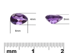 Amethyst, Pear, 6x4mm