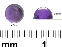 Amethyst, Round Cabochon, 4mm