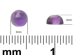 Amethyst, Round Cabochon, 3mm