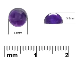 Amethyst, Round Cabochon, 6mm
