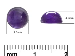 Amethyst, Round Cabochon, 7mm
