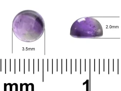 Amethyst, Round Cabochon, 3.5mm