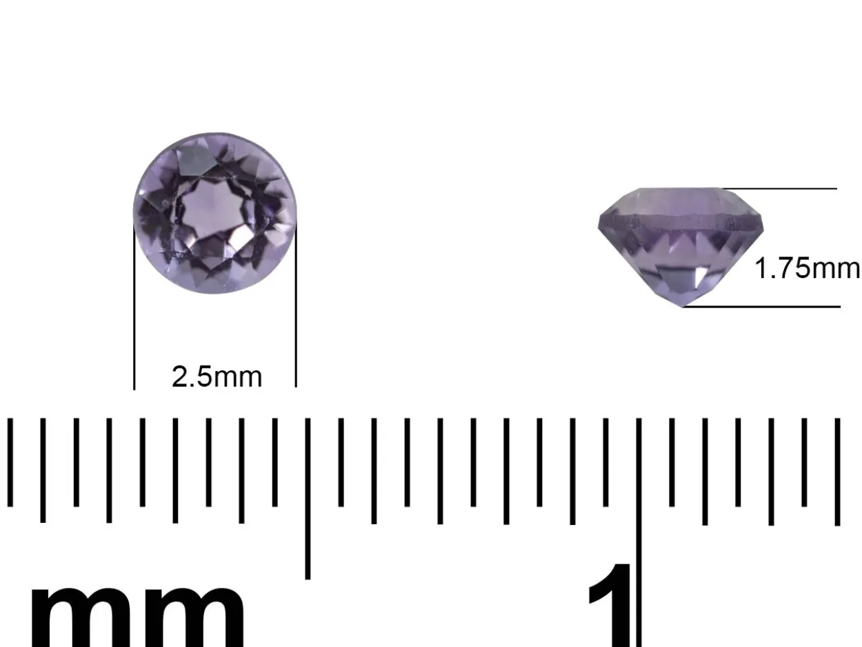 Amethyst, Round, 2.5mm