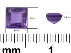Amethyst, Square, 4x4mm