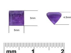 Amethyst, Square, 5x5mm