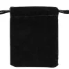 Anti Tarnish Velveteen Drawstring Pouch, Black, Pack of 10, 2.75" X 3.5"