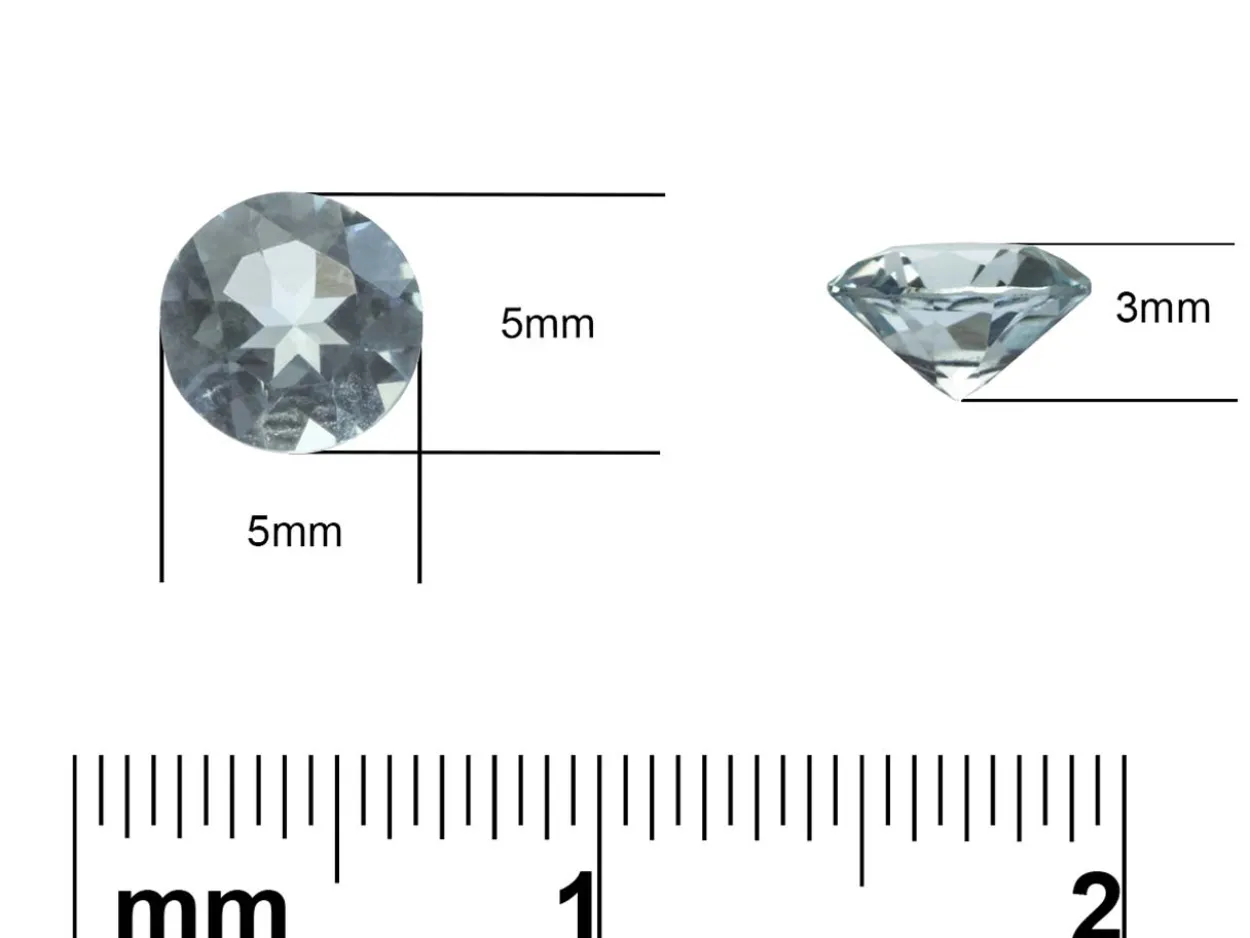 Aquamarine, Round, 5mm