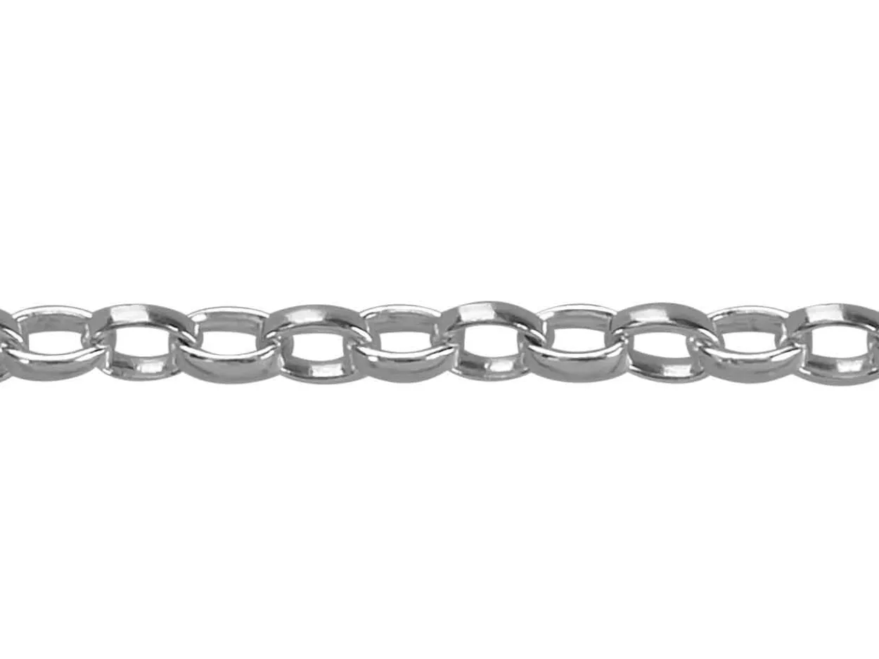 Argentium 960 2mm Oval Belcher Chain 16"/40cm Unhallmarked