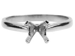 Argentium Round V Shape Claw Ring 75pt Size M