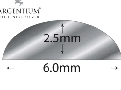 Argentium 940 Silver D Shape 6.0mm X 2.5mm
