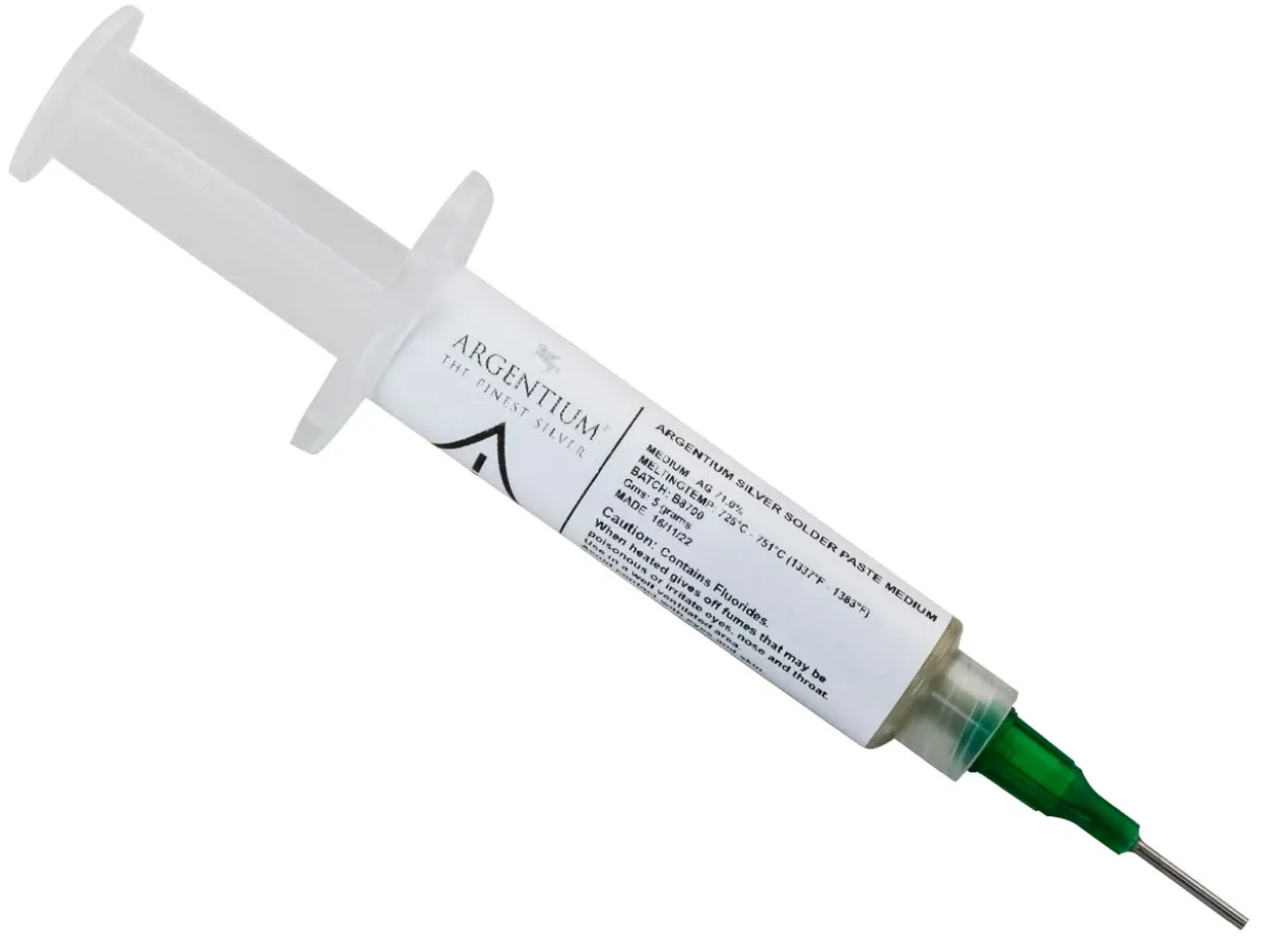 Argentium Silver Solder Paste 5g Medium, Syringe