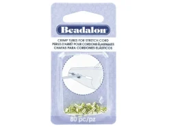 Beadalon Gold Colour Crimp Tubes For Stretch Cord Fits 0.8mm Stretch Cord Pack of 80