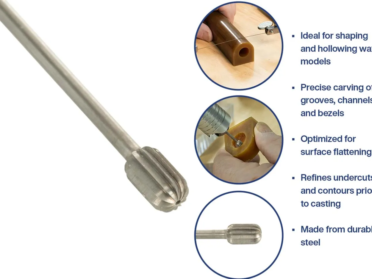 Bench Essentials By Cooksongold Cylinder Wax Burr 8.0mm