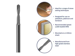 Bench Essentials By Cooksongold Geometry Shank Drill 0.5mm, Platinum And Palladium
