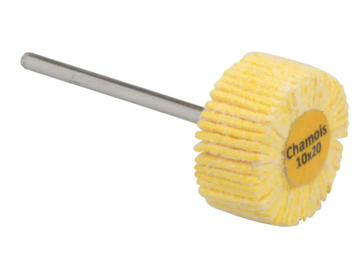Bench Essentials By Cooksongold Chamois Flap Wheel, Mounted, 20mm X 10mm X 2.34mm Shank