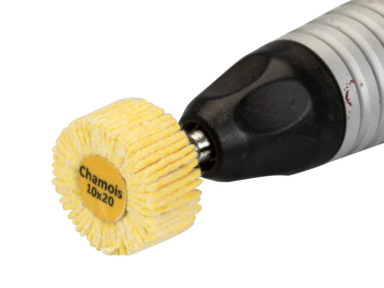 Bench Essentials By Cooksongold Chamois Flap Wheel, Mounted, 20mm X 10mm X 2.34mm Shank