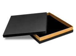 Black And Gold Metallic Collarette Box