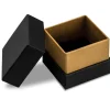 Black And Gold Metallic Ring Box