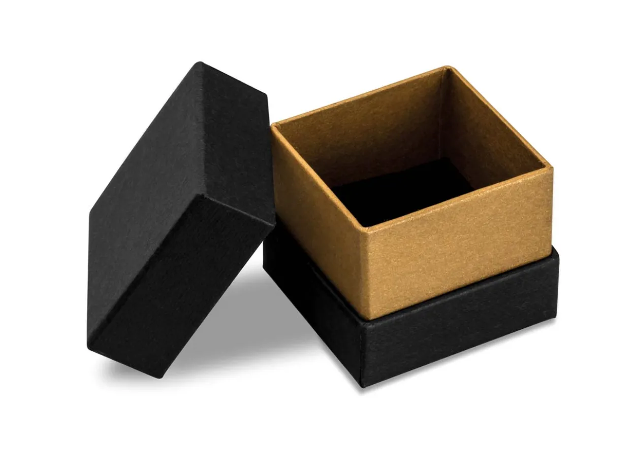 Black And Gold Metallic Ring Box