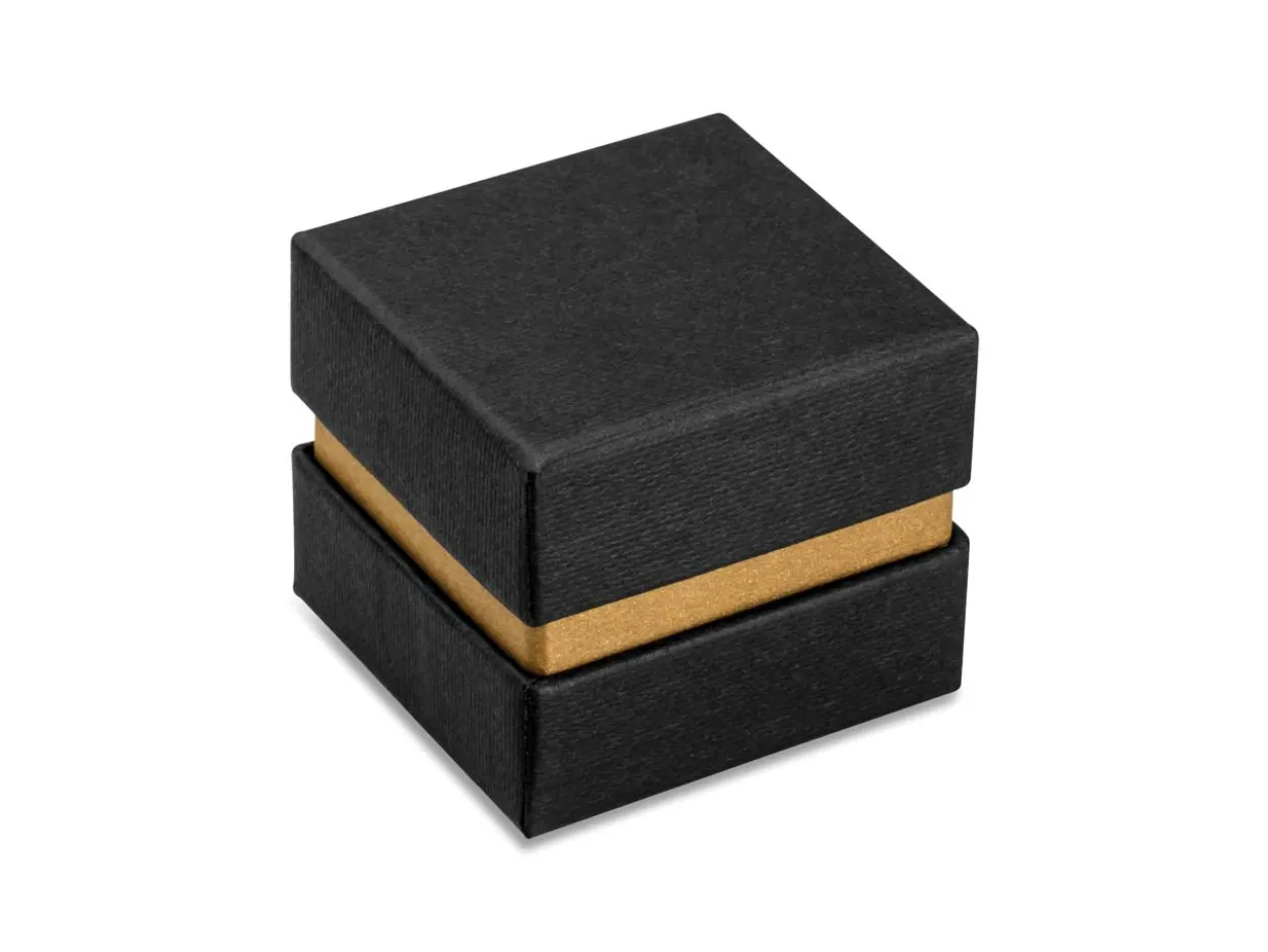 Black And Gold Metallic Ring Box