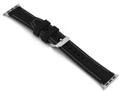 Black And Grey Dual Tone Silicone Strap For Apple Watch, Compatible With 42/44/45/49mm Models