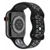 Black And Grey Dual Tone Silicone Strap For Apple Watch, Compatible With 42/44/45/49mm Models