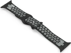 Black And Grey Dual Tone Silicone Strap For Apple Watch, Compatible With 42/44/45/49mm Models