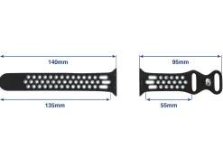 Black And Grey Dual Tone Silicone Strap For Apple Watch, Compatible With 38/40/41mm Models