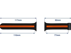 Black And Orange Dual Tone Silicone Strap For Apple Watch, Compatible With 38/40/41mm Models