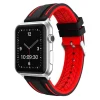 Black And Red Dual Tone Silicone Strap For Apple Watch, Compatible With 38/40/41mm Models