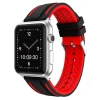 Black And Red Dual Tone Silicone Strap For Apple Watch, Compatible With 42/44/45/49mm Models