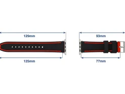 Black And Red Dual Tone Silicone Strap For Apple Watch, Compatible With 42/44/45/49mm Models