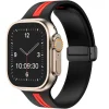 Black And Red Dual Tone Silicone Strap For Apple Watch, Compatible With 42/44/45/49mm Models