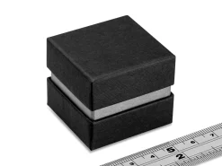 Black And Silver Metallic Ring Box