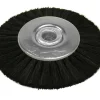 Black Bristle Lathe Wheel 51mm/2" Stiff Bristle Metal Centre