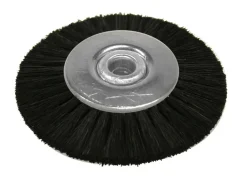 Black Bristle Lathe Wheel 51mm/2" Stiff Bristle Metal Centre