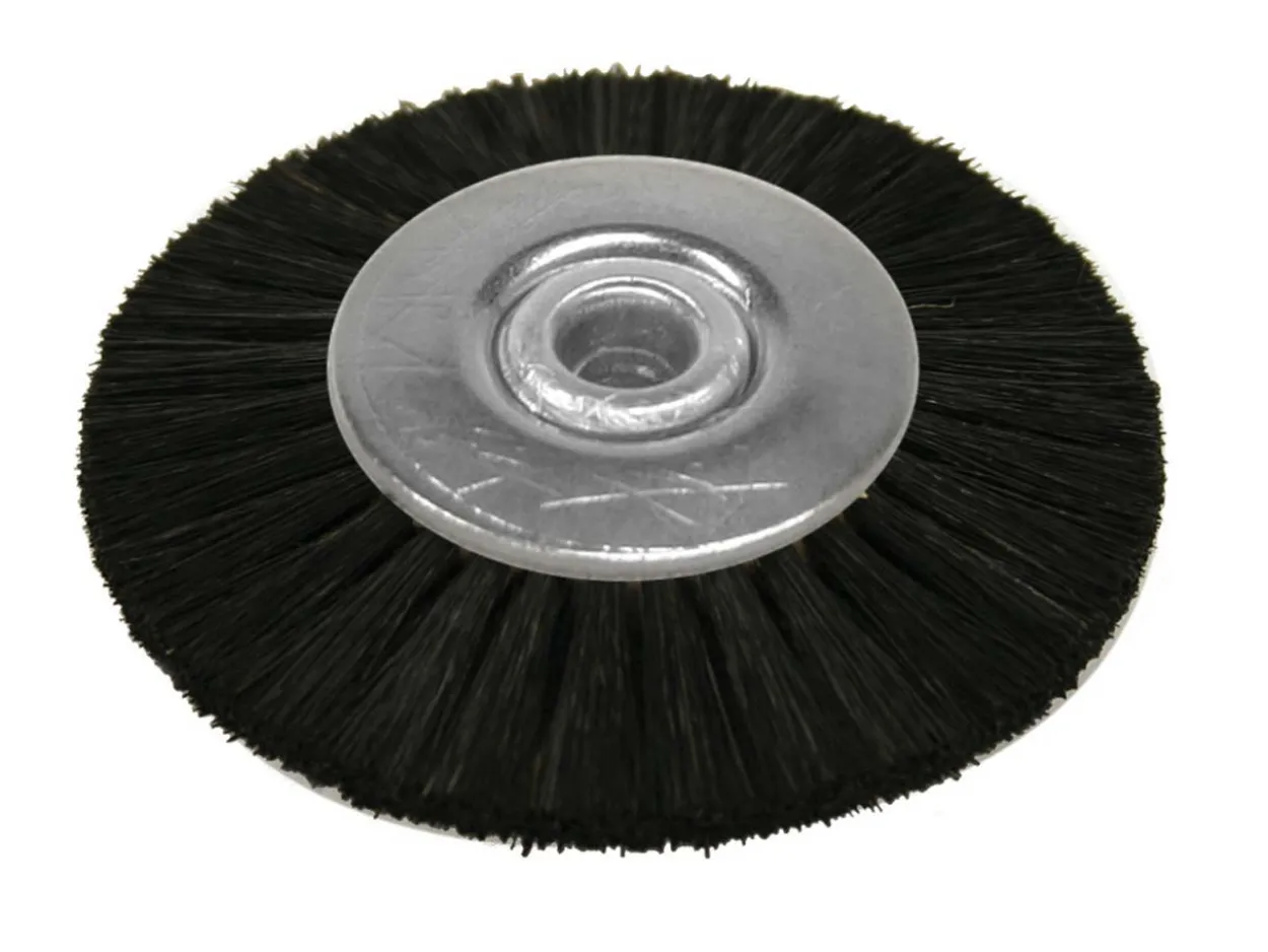 Black Bristle Lathe Wheel 51mm/2" Stiff Bristle Metal Centre