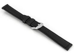Black Capri Genuine Leather Watch Strap, 18mm