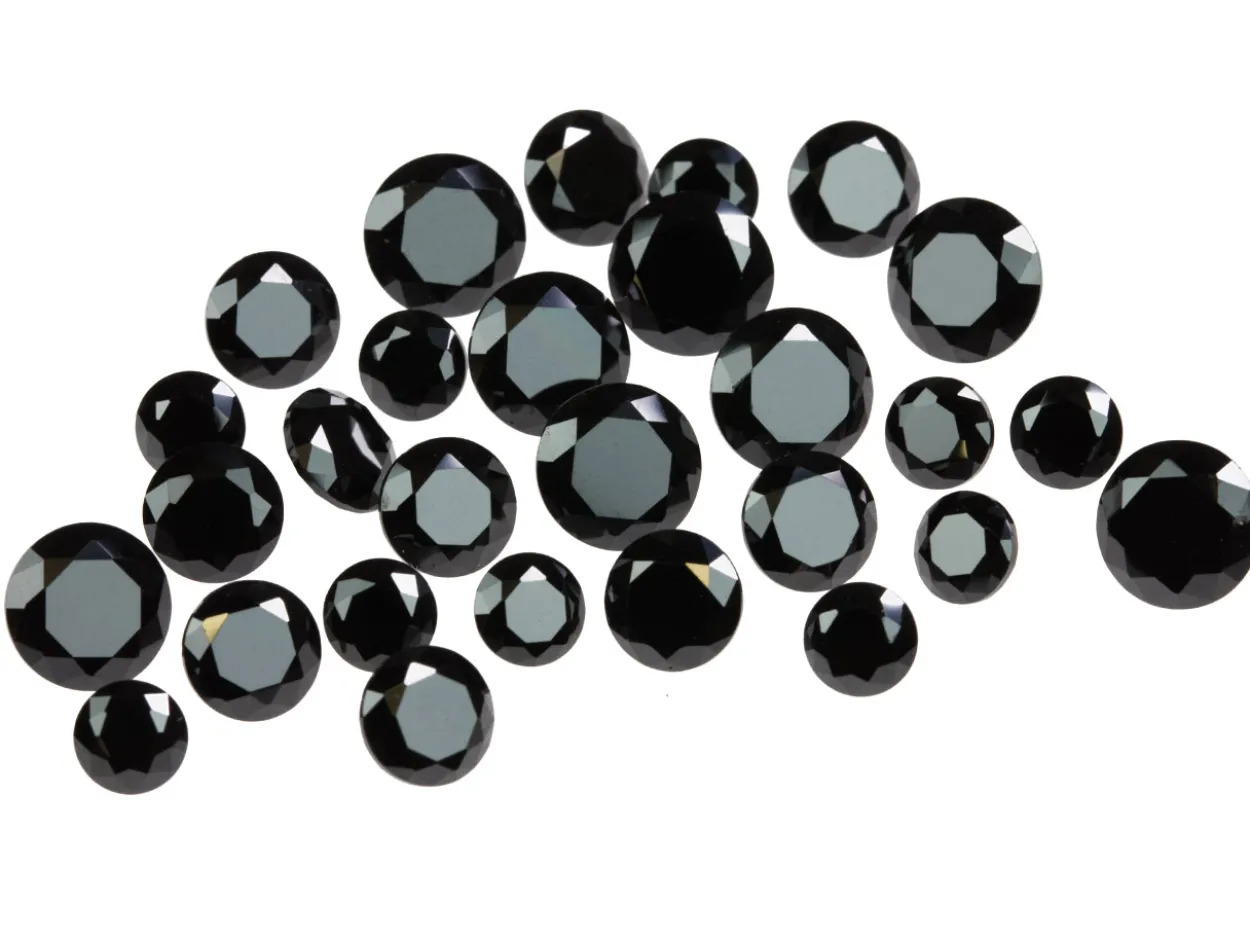 Black Cubic Zirconia, Round 4,5,6mm, Pack of 28