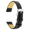 Black Genuine Calf Leather Watch Strap, 18mm