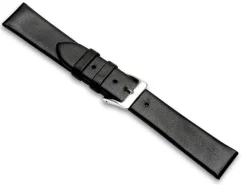 Black Genuine Calf Leather Watch Strap, 18mm