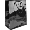 Black Gloss Gift Bag, Medium Pack of 5 215x160x90mm