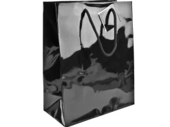 Black Gloss Gift Bag, Medium Pack of 5 215x160x90mm