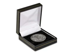 Black Leatherette Crown Coin Box