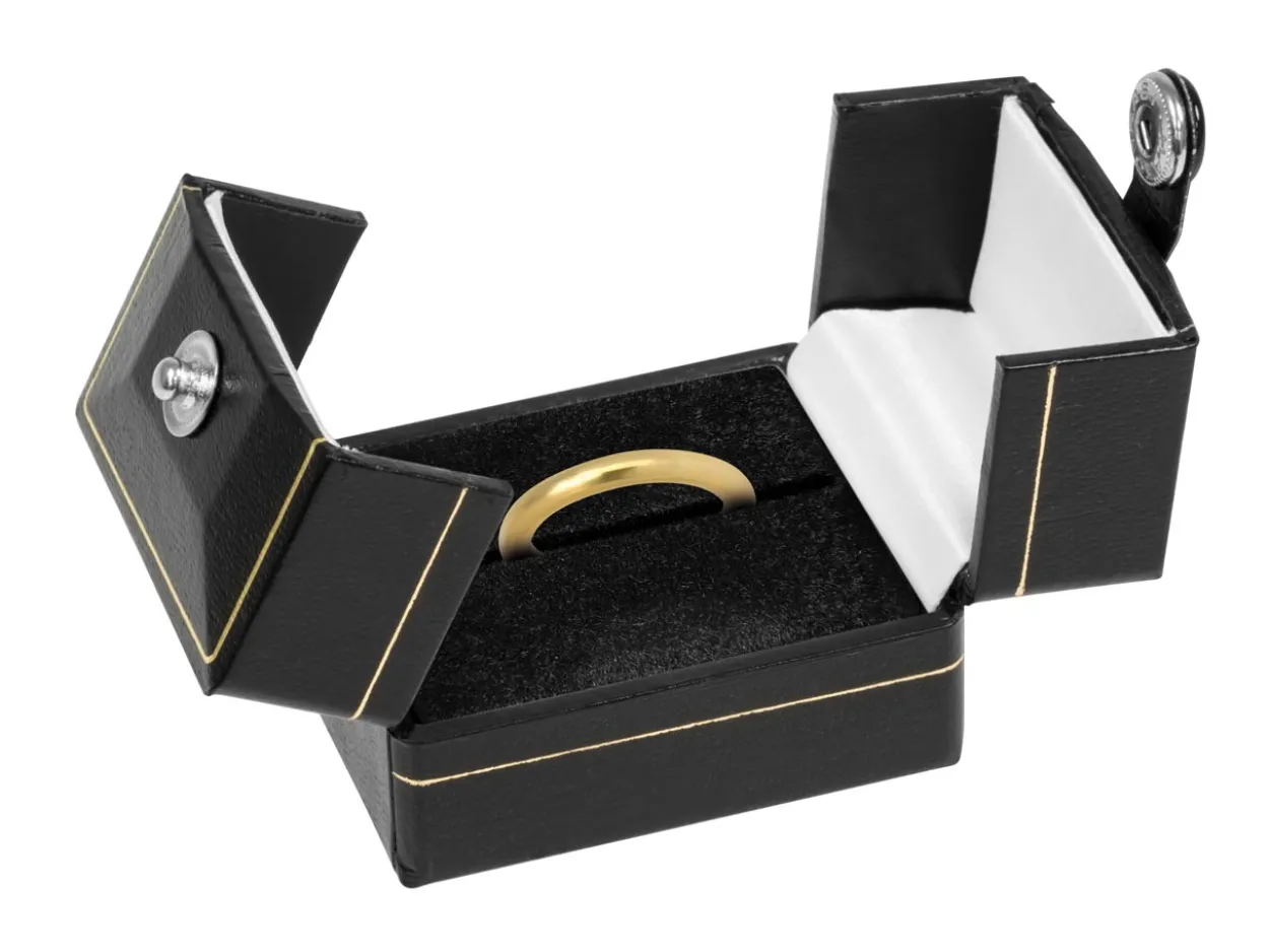 Black Leatherette 2 Door Ring Box