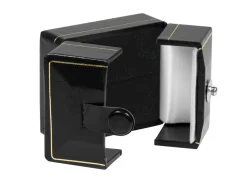 Black Leatherette 2 Door Ring Box