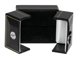 Black Leatherette 2 Door Ring Box