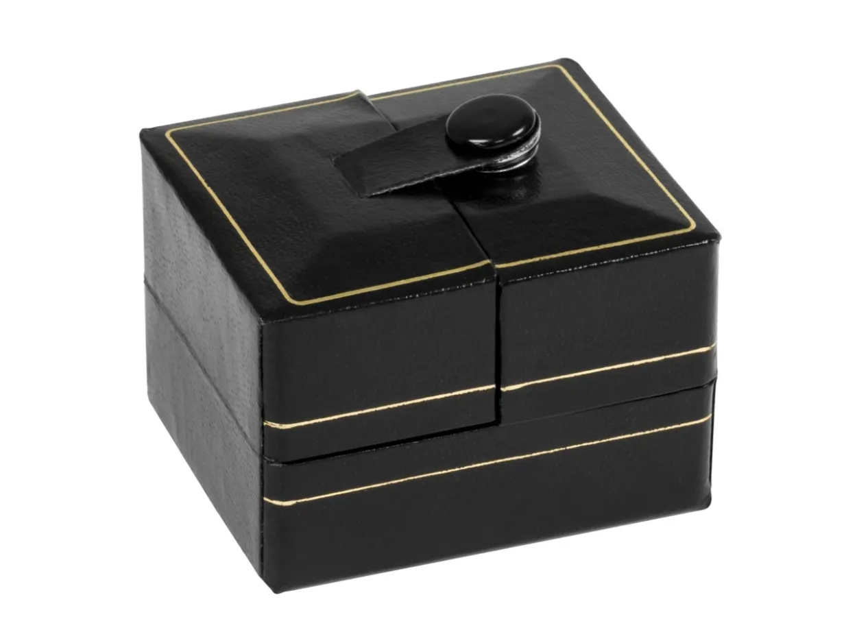 Black Leatherette 2 Door Ring Box
