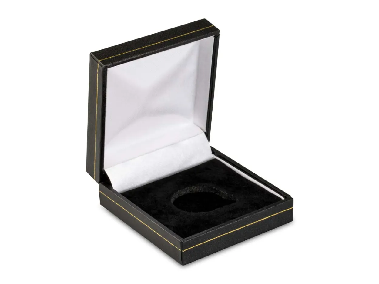 Black Leatherette Full Sovereign In Capsule Coin Box